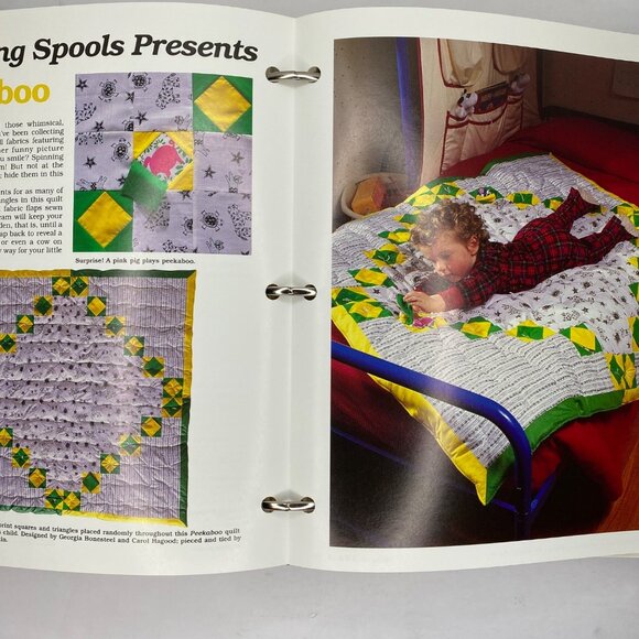 Vintage 1991 Georgia Bonesteels Spinning Spools Binder Pattern Club For Quilters - Picture 7 of 15